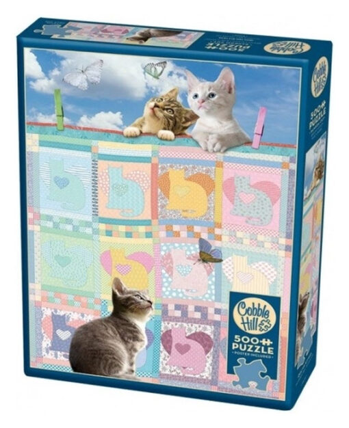 Cobble Hill Puzzel Quilted Kittens 500 Stukjes