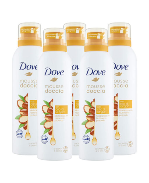 6x Dove Argan Oil Douche Foam 200 ml
