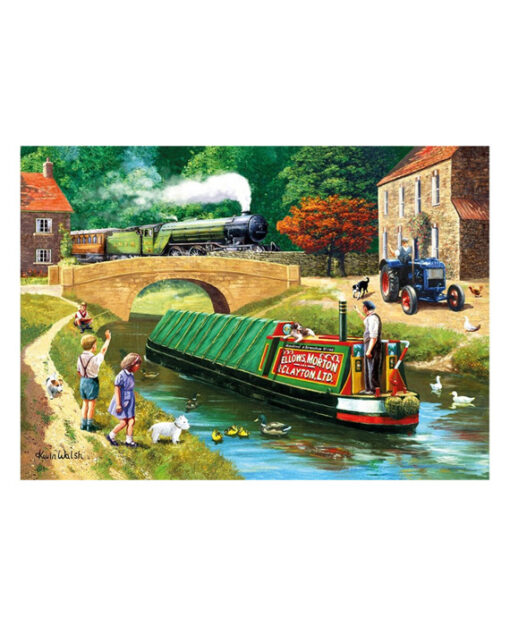 Jigsaw Nostalgia Rail Canal 1000 stukjes - Afbeelding 2