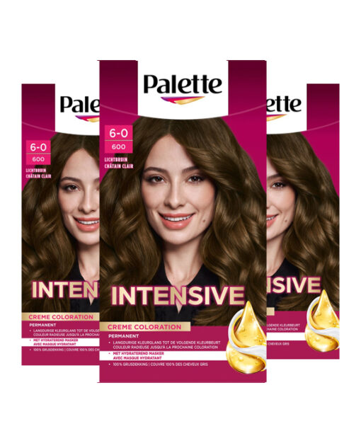 3x Palette haarverf 600 licht bruin