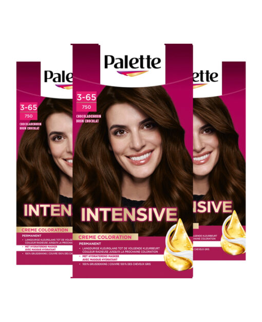 3x Palette haarverf 750 chocoladebruin
