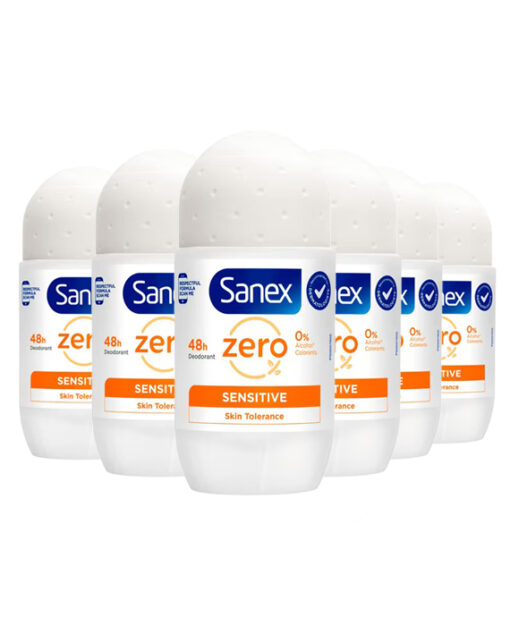 6x Sanex Zero Sensitive deodorant roller 50 ml