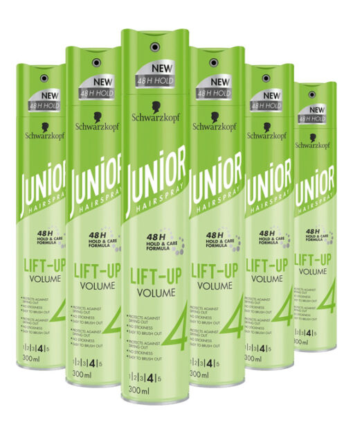 6x Schwarzkopf Junior Hairspray Ultra Lift-Up Volume 300 ml