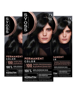 3x Syoss Permanent Coloration 1-1 Zwart