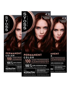 3x Syoss Permanent Coloration 4-2 Mahonie
