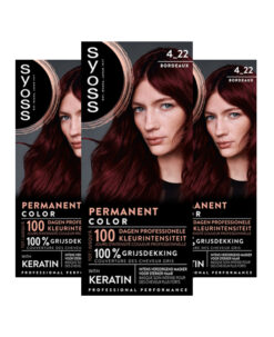 3x Syoss Permanent Coloration 4-22 Bordeaux
