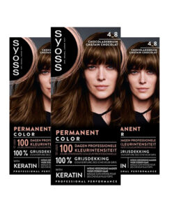 3x Syoss Permanent Coloration 4-8 Chocoladebruin