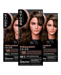 3x Syoss Permanent Coloration 5-1 Licht Bruin