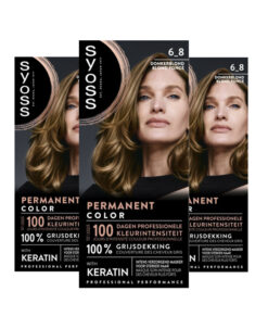 3x Syoss Permanent Coloration 6-8 Donkerblond