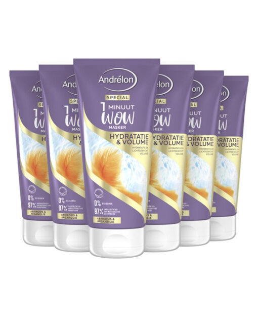 6x Andrélon WOW Masker Hydratatie & Volume 180ml