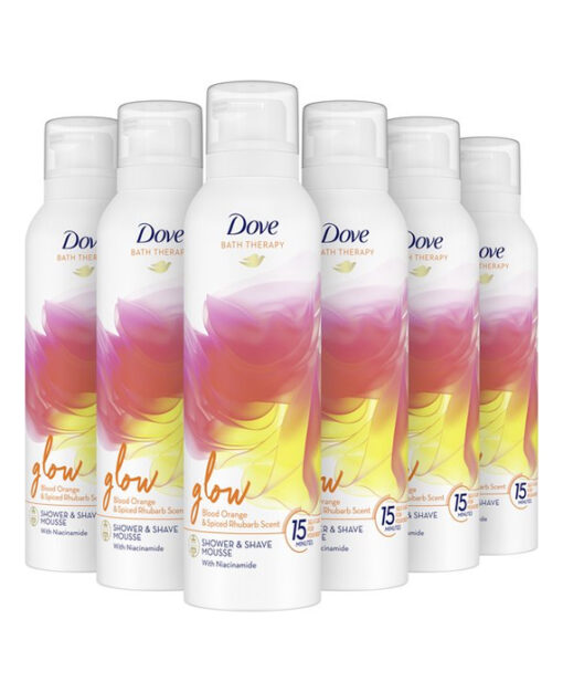 6x Dove Bath Therapy Glow Douche & Scheerschuim 200ml