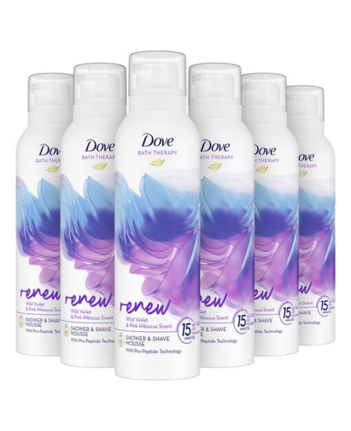 6x Dove Bath Therapy Renew Douche & Scheerschuim 200ml