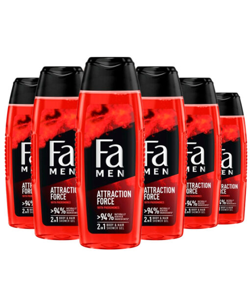 6x Fa MEN Douchegel Attraction Force 250ml