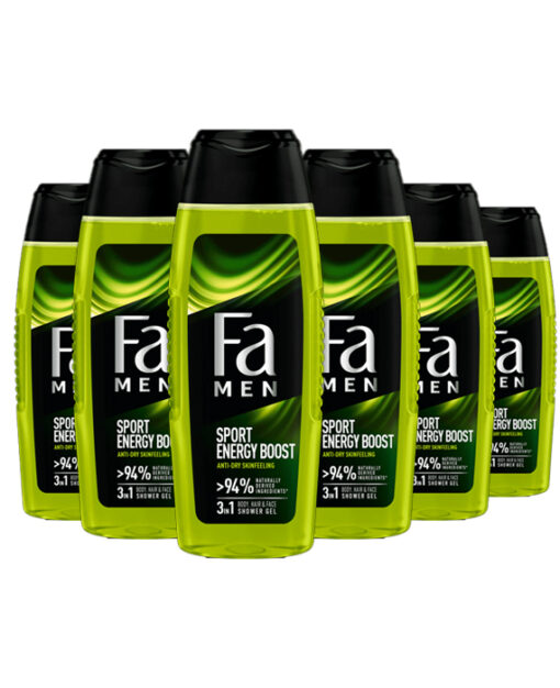 6x Fa MEN Douchegel Sport Energy Boost 250ml
