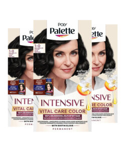 3x Palette haarverf Vital Care 1-0 Natuurlijk Zwart