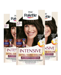 3x Palette haarverf Vital Care 4-0 Donkerbruin
