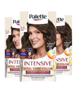 3x Palette haarverf Vital Care 5-0 Middenbruin
