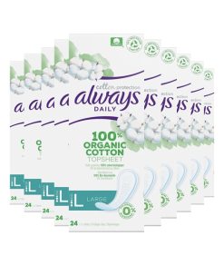 10x Always Daily Cotton Protection Inlegkruisje Large 24 stuks