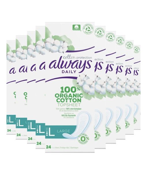 10x Always Daily Cotton Protection Inlegkruisje Large 24 stuks