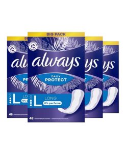 4x Always Daily Protect Inlegkruisje Long 48 stuks
