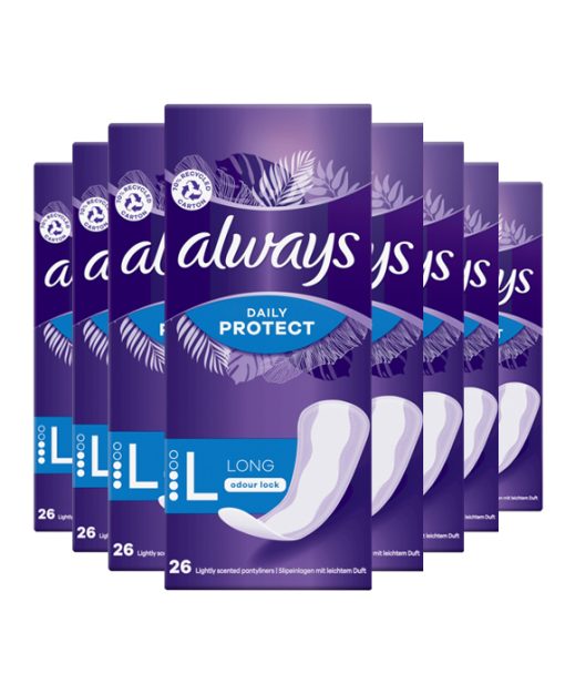 8x Always Daily Protect Inlegkruisje Long 26 stuks
