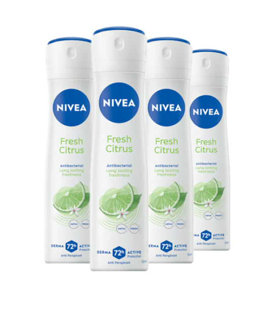 4x Nivea Fresh Citrus deodorant spray 150ml