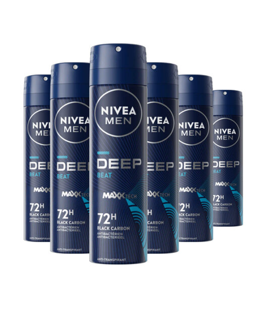 6x Nivea Men DEEP Beat Deodorant Spray 150ml